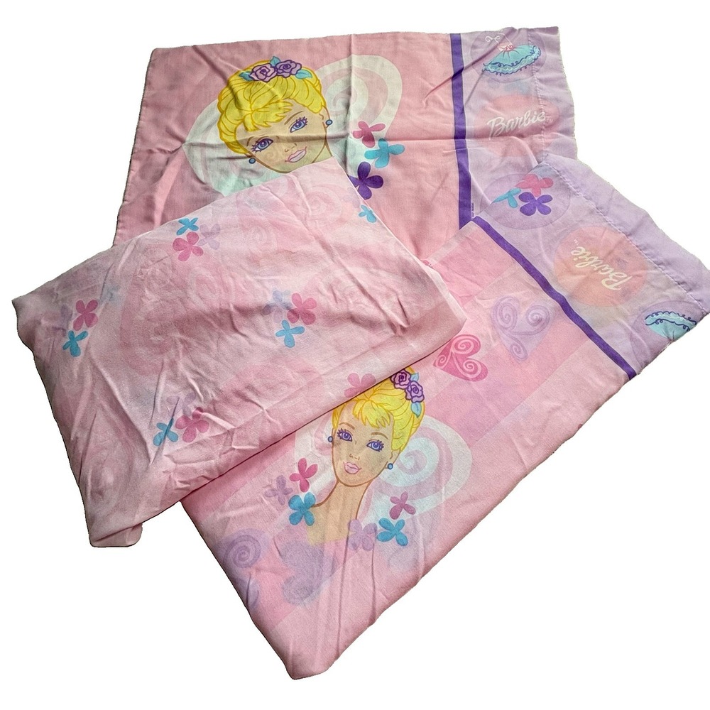 Mattel Barbie Ballerina Ballet Theme Twin Sheet Set Dan River 2001 Y2K